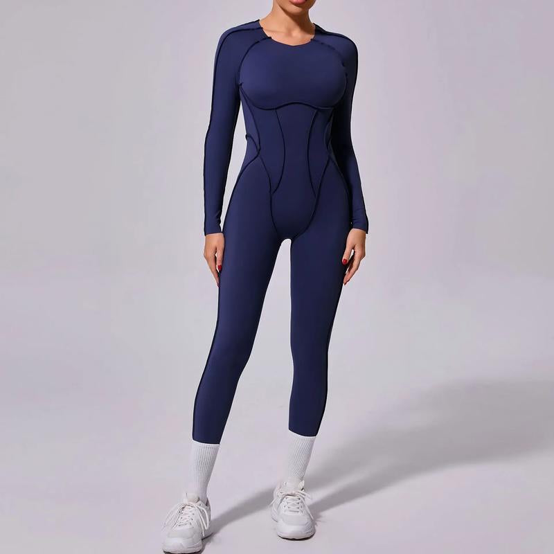 New Autumn/Winter Women'S One-Piece Yoga Jumpsuit Leggings Long-Sleeved Sexy Backless Slim Fit Sports Outfit Peithobaddies
