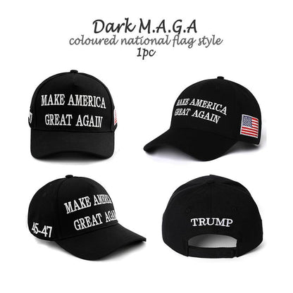 D.T M.A.G.A Hat - Baseball Cap with USA Flag, Slogan "Make. America. Great. Again" & "Never Surrender," Unisex, Presidents' Day