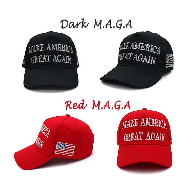 D.T M.A.G.A Hat - Baseball Cap with USA Flag, Slogan "Make. America. Great. Again" & "Never Surrender," Unisex, Presidents' Day