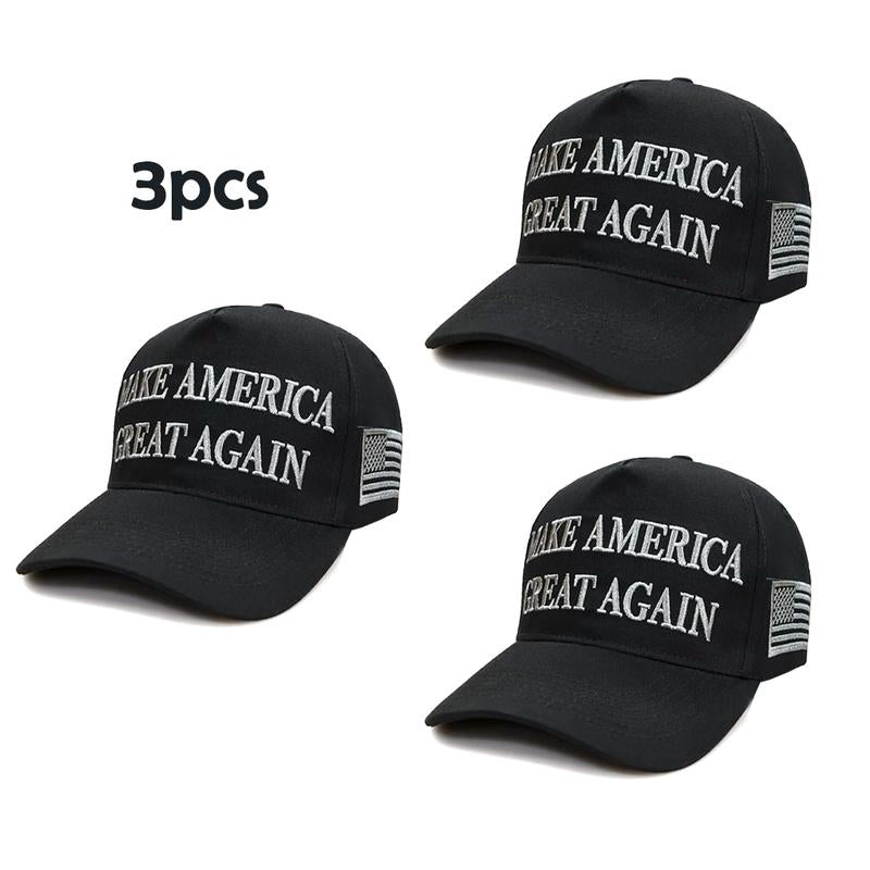 D.T M.A.G.A Hat - Baseball Cap with USA Flag, Slogan "Make. America. Great. Again" & "Never Surrender," Unisex, Presidents' Day