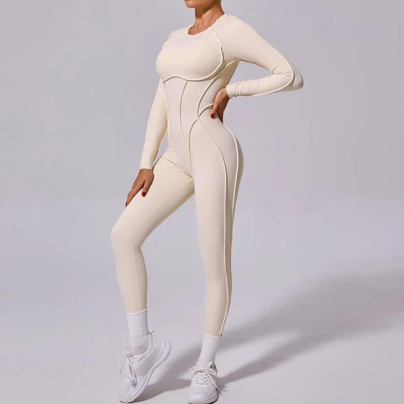 New Autumn/Winter Women'S One-Piece Yoga Jumpsuit Leggings Long-Sleeved Sexy Backless Slim Fit Sports Outfit Peithobaddies