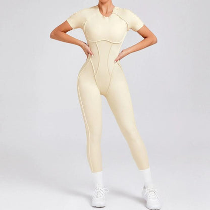 New Autumn/Winter Women'S One-Piece Yoga Jumpsuit Leggings Long-Sleeved Sexy Backless Slim Fit Sports Outfit Peithobaddies