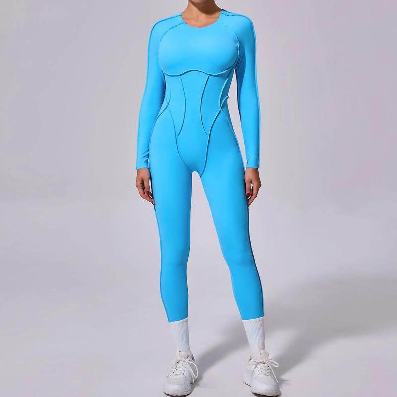 New Autumn/Winter Women'S One-Piece Yoga Jumpsuit Leggings Long-Sleeved Sexy Backless Slim Fit Sports Outfit Peithobaddies