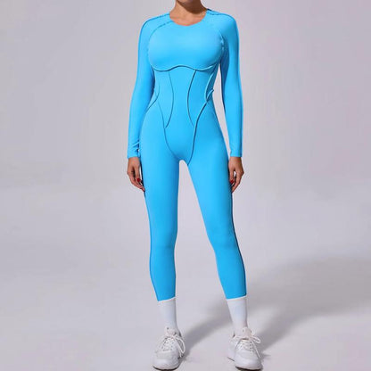 New Autumn/Winter Women'S One-Piece Yoga Jumpsuit Leggings Long-Sleeved Sexy Backless Slim Fit Sports Outfit Peithobaddies