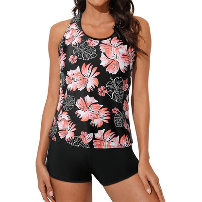 Aleumdr Womens Athletic 3 Piece Tankini Swimsuits with Shorts Swim Tank Tops with Sports Bra and Boyshorts Bathing Suits Sport Swimming Clothing Beach Tiktokshopfalldealsforyou