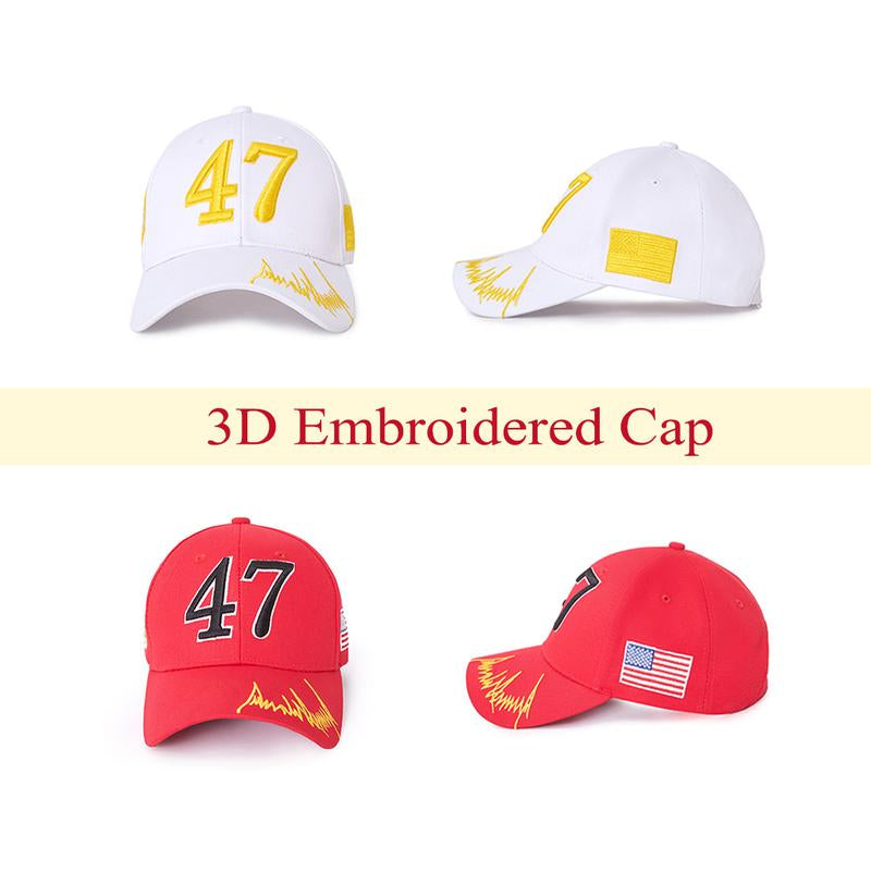 D.T M.A.G.A Hat - Baseball Cap with USA Flag, Slogan "Make. America. Great. Again" & "Never Surrender," Unisex, Presidents' Day