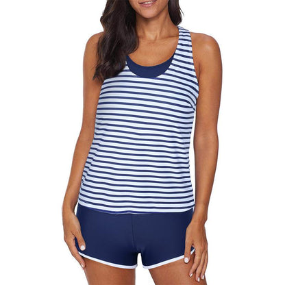 Aleumdr Womens Athletic 3 Piece Tankini Swimsuits with Shorts Swim Tank Tops with Sports Bra and Boyshorts Bathing Suits Sport Swimming Clothing Beach Tiktokshopfalldealsforyou